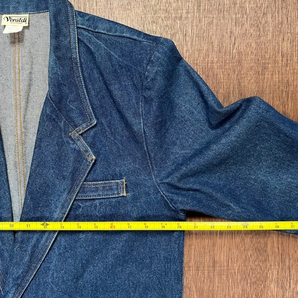 Vivaldi Jeanswear Vintage Denim Blazer Jacket Medium Wash Made in USA Small - Picture 7 of 12